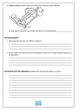 Worksheet with exercise diagram and questions on a white background