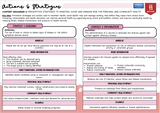 An educational poster titled 'Health Strategy A Strategic Plan' with a white background, black text, and a red header. It is divided into two columns: 'Strategy & Screening' and 'Strategy & Immunisation', outlining definitions, aims, more information, and examples for personal and community health.