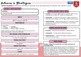 An educational poster titled 'Actions & Strategies' with a black-and-white illustrated layout, featuring sections on health education, personal health impact, community health impact, and examples related to cervical cancer and influenza prevention.