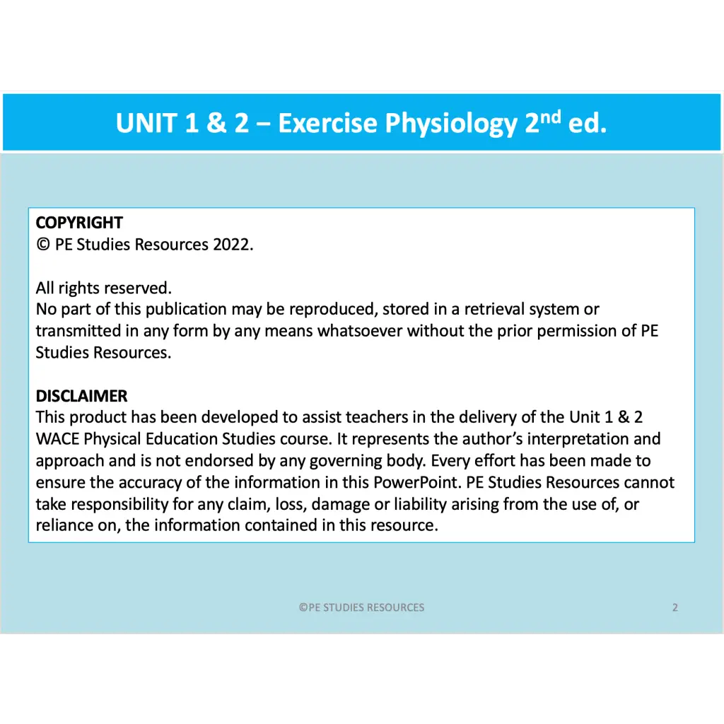 Exercise Physiology PowerPoint - ATAR Unit 1 & 2 PE Studies – PE ...