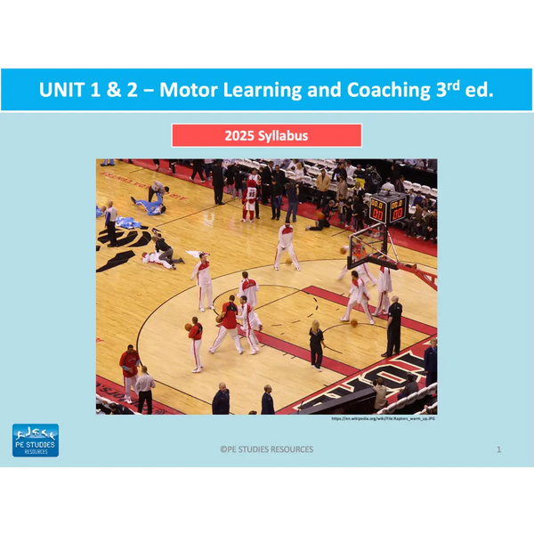 ATAR Unit 1 & 2 - Motor Learning & Coaching 3rd Edition - Powerpoint