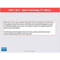 ATAR UNIT 3 & 4 - Sport Psychology 5th Edition - Powerpoint