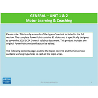 GENERAL Unit 1 & 2 - Motor Learning & Coaching - Powerpoint