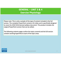 GENERAL Unit 3 & 4 - Exercise Physiology - Powerpoint