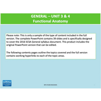 GENERAL Unit 3 & 4 - Functional Anatomy - Powerpoint