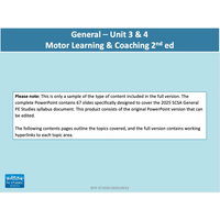 GENERAL Unit 3 & 4 - Motor Learning & Coaching 2nd ed - Powerpoint
