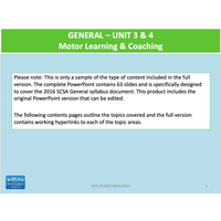 GENERAL Unit 3 & 4 - Motor Learning & Coaching - Powerpoint