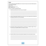 Document with exercise questions and space for answers on a white background