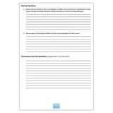 Blank lab worksheet with text for post-lab questions and conclusions.