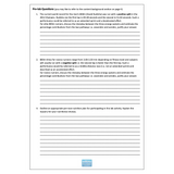 Pre-lab questions sheet with text and a logo at the bottom