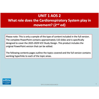 UNIT 1 AOS 2 - What role does the Cardiorespiratory System play in movement? (2nd ed) - Powerpoint