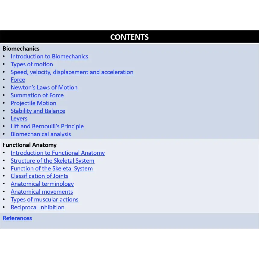 UNIT 1 Topic 2: Biomechanics & Functional Anatomy – PE Studies Resources