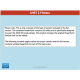 UNIT 2 SPORT SCIENCE FOUNDATION - Fitness - Powerpoint