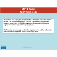 UNIT 2 Topic 1 - Sport Psychology - Powerpoint