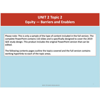 UNIT 2 Topic 2 - Equity - Barriers & Enablers - Powerpoint