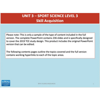 UNIT 3 SPORT SCIENCE LEVEL 3 - Skill Acquisition - Powerpoint