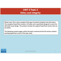 UNIT 3 Topic 2 - Ethics & Integrity - Powerpoint