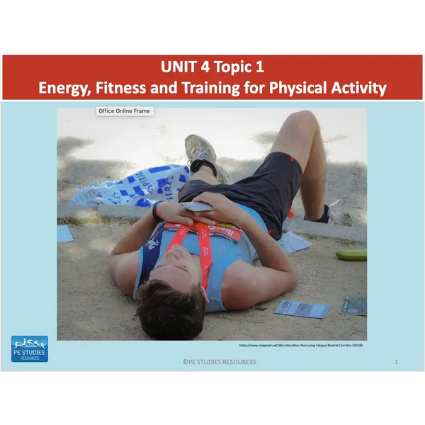 UNIT 4 Topic 1 - Energy Fitness & Training for Physical Activity - Powerpoint