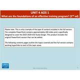 UNIT 4 AOS 1 - What are the foundations of an effective training program? (2nd ed) - Powerpoint