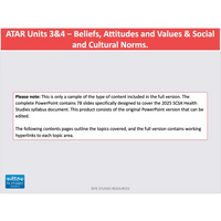 WACE ATAR U3&4 - BAV and Social & Cultural Norms - Powerpoint