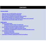 Outline of Consumer health and health inquiry education topics