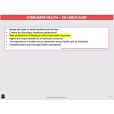 WACE General U1&2 - Consumer Health & Health Inquiry - Powerpoint